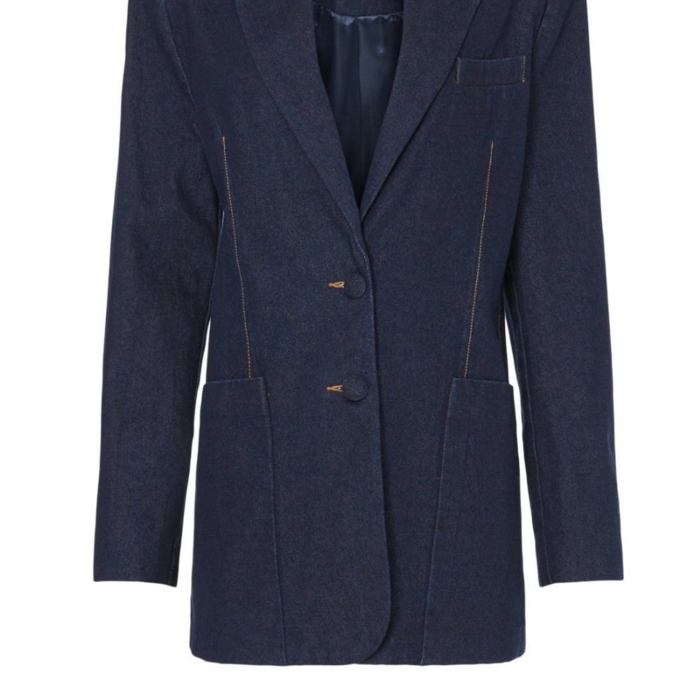 AFRM Agnes Denim Navy Women's Blazer